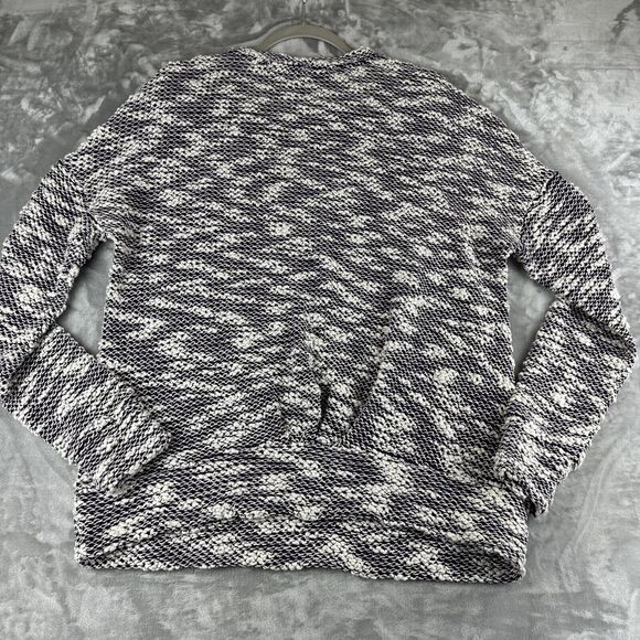 Fabletics Pullover Sweater Womens M White Purple Semi-Sheer Open Knit Top (0848) - Picture 4 of 8